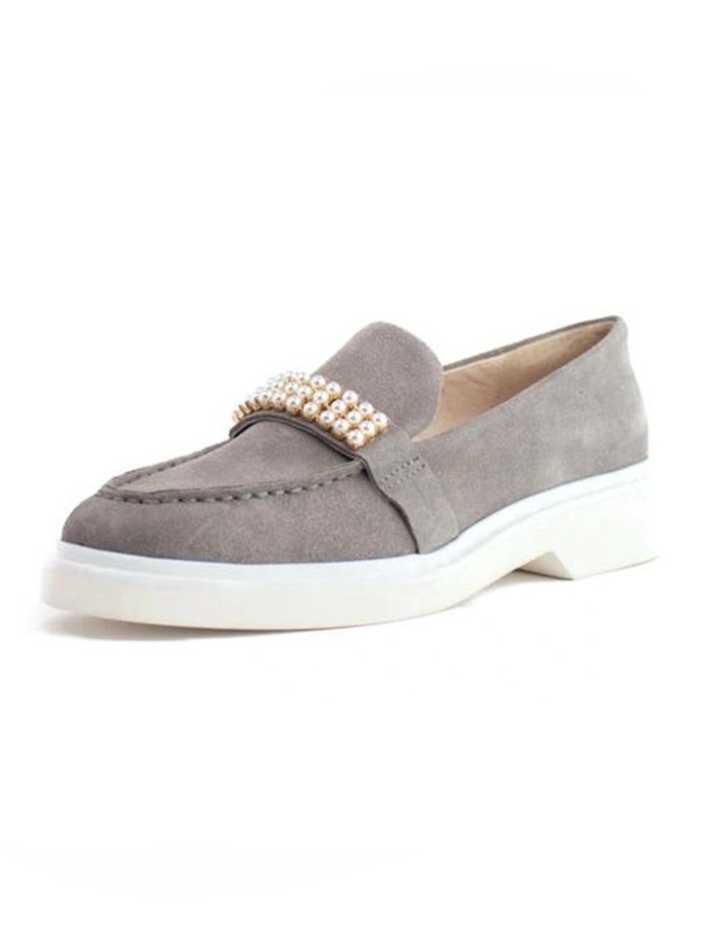 NIB Cecelia New York Rita Smooth Suede Loafer in Gray, Size 6.5